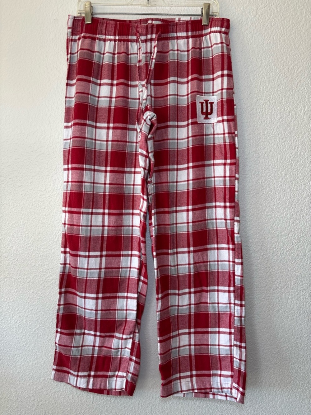 Bottom Drawers Women's Indiana Hoosiers Red Plaid Pajama Pants Medium Drawstring